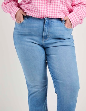 Jeans straight cadera Contempo Plus para mujer