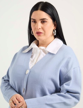 Suéter Contempo Plus cuello V para mujer