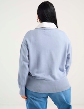 Suéter Contempo Plus cuello V para mujer