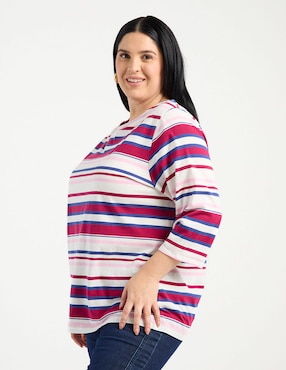 Playera manga 3/4 Weekend Plus cuello redondo para mujer