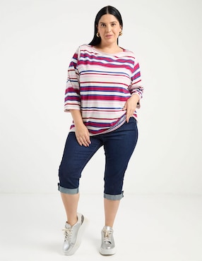 Playera manga 3/4 Weekend Plus cuello redondo para mujer