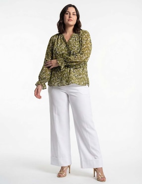 Blusa Contempo Plus manga larga para mujer