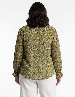 Blusa Contempo Plus manga larga para mujer