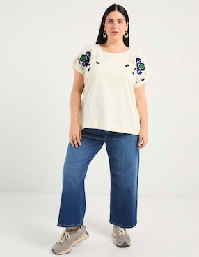 Jeans wide leg Contempo Plus para mujer