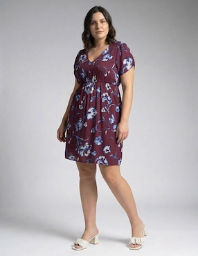 Vestido corto casual Contempo Plus para mujer