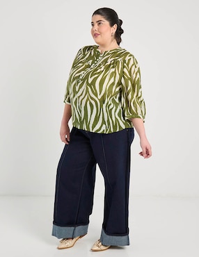 Jeans amplio a la cintura Weekend plus para mujer
