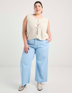Jeans wide leg a la cintura Weekend Plus para mujer