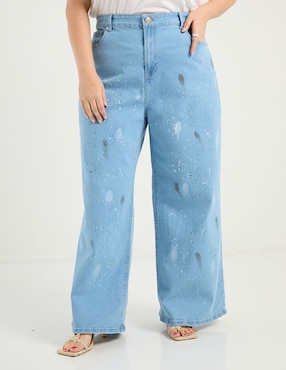 Jeans relaxed wide leg Contempo Plus para mujer