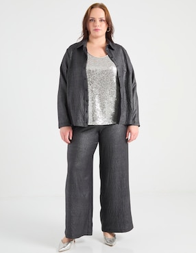 Blusa camisera manga larga para mujer