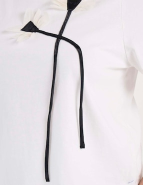 Blusa manga corta Contempo Plus cuello redondo para mujer
