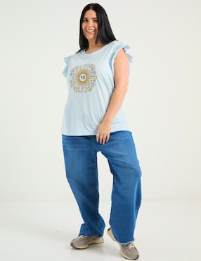 Jeans relaxed wide leg Contempo Plus para mujer