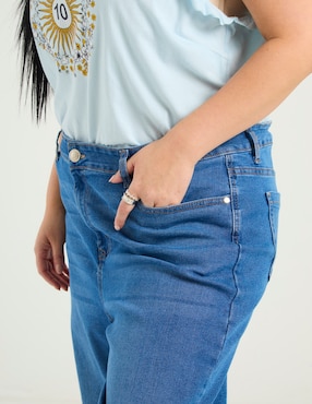 Jeans relaxed wide leg Contempo Plus para mujer
