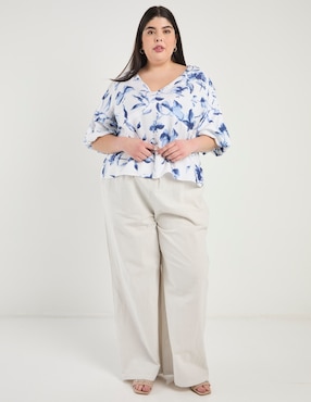 Blusa Contempo Plus manga al codo para mujer