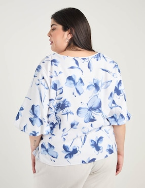 Blusa Contempo Plus manga al codo para mujer