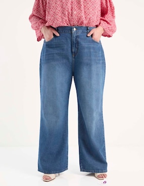 Jeans relaxed wide leg Oh Pomp para mujer