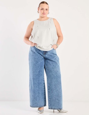 Jeans Amplio Weekend Plus corte cintura para mujer