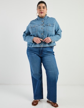 Jeans straight corte cintura Weekend Plus para mujer