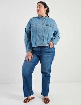 Jeans straight corte cintura Weekend Plus para mujer