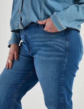 Jeans straight corte cintura Weekend Plus para mujer