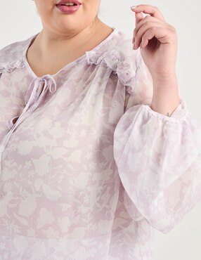 Blusa Contempo Plus manga larga para mujer