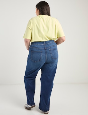 Jeans relaxed amplio cintura alta Weekend Plus para mujer