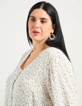 Blusa Contempo Plus manga al codo para mujer