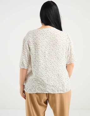 Blusa Contempo Plus manga al codo para mujer