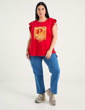 Playera manga corta Weekend Plus cuello redondo para mujer