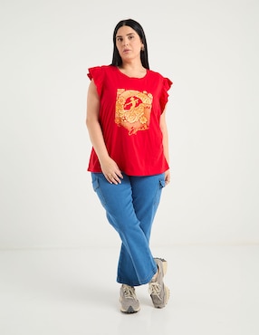 Playera manga corta Weekend Plus cuello redondo para mujer
