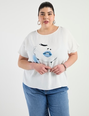 Blusa Contempo Plus manga corta para mujer