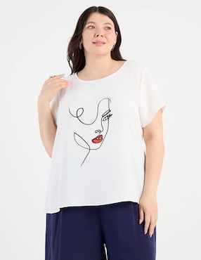Blusa Contempo Plus manga corta para mujer