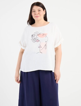 Blusa Contempo Plus manga corta para mujer