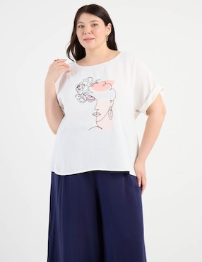 Blusa Contempo Plus manga corta para mujer