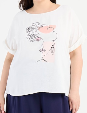 Blusa Contempo Plus manga corta para mujer