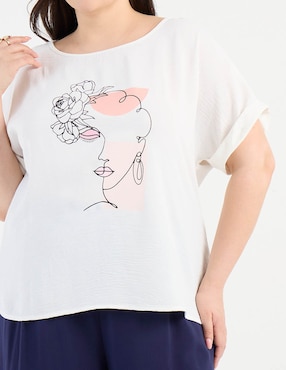 Blusa Contempo Plus manga corta para mujer