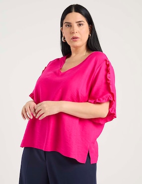 Blusa Contempo Plus manga al codo para mujer