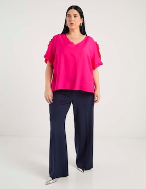 Blusa Contempo Plus manga al codo para mujer