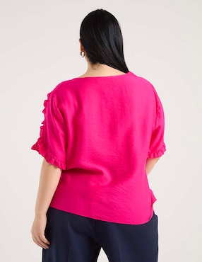 Blusa Contempo Plus manga al codo para mujer