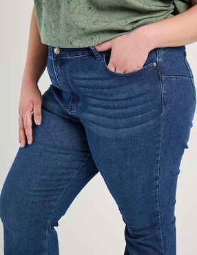 Jeans straight a la cintura Contempo Plus para mujer