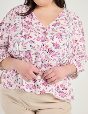 Blusa Contempo Plus manga 3/4 para mujer