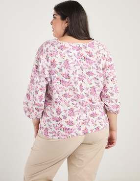 Blusa Contempo Plus manga 3/4 para mujer