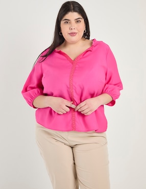 Blusa Contempo Plus manga 3/4 para mujer