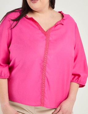 Blusa Contempo Plus manga 3/4 para mujer