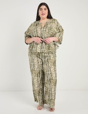 Pantalón coulotte Contempo Plus amplio para mujer