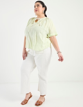 Jeans amplio cintura Contempo Plus para mujer