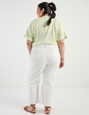Jeans amplio cintura Contempo Plus para mujer