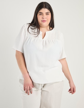 Blusa Contempo Plus manga corta para mujer