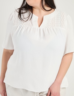 Blusa Contempo Plus manga corta para mujer