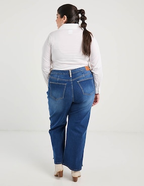 Jeans amplio cintura Contempo Plus para mujer