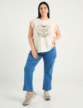 Jeans relaxed straight Weekend Plus para mujer